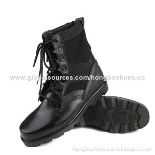 Military Ankle Boots, Cow Leather Upper, Rubber Sole, Round Toe, Copper Eyelets, Cotton LacyNew